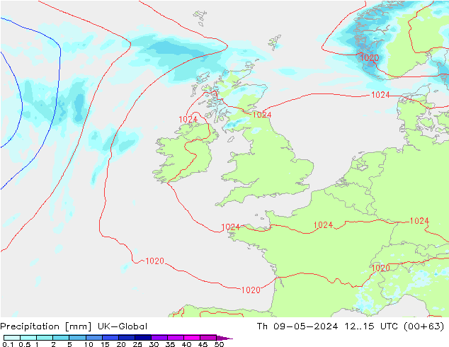 Precipitation UK-Global Th 09.05.2024 15 UTC