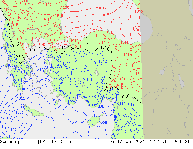 приземное давление UK-Global пт 10.05.2024 00 UTC