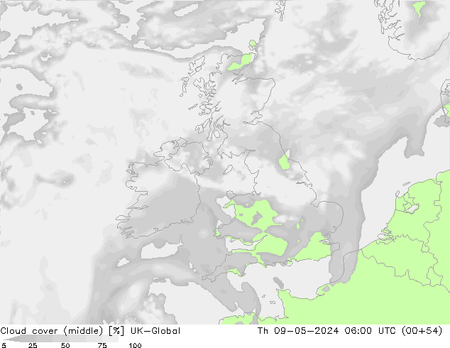 Cloud cover (middle) UK-Global Th 09.05.2024 06 UTC