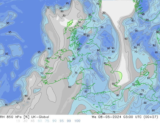 RH 850 hPa UK-Global Qua 08.05.2024 03 UTC