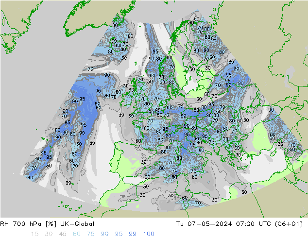 RH 700 hPa UK-Global Di 07.05.2024 07 UTC