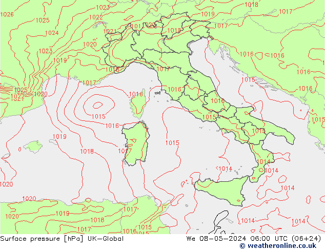 Bodendruck UK-Global Mi 08.05.2024 06 UTC