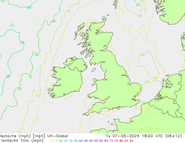 Isotachen (mph) UK-Global di 07.05.2024 18 UTC