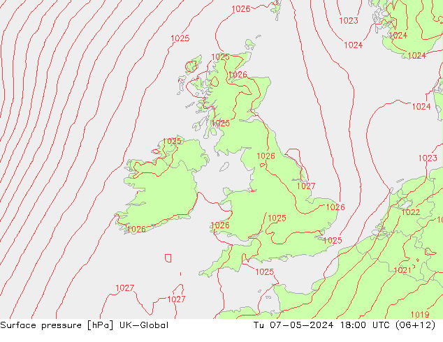 Yer basıncı UK-Global Sa 07.05.2024 18 UTC