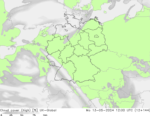 Nubes altas UK-Global lun 13.05.2024 12 UTC