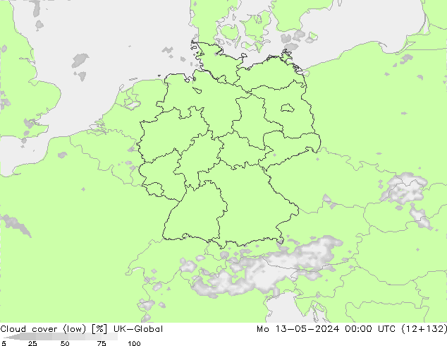 nízká oblaka UK-Global Po 13.05.2024 00 UTC