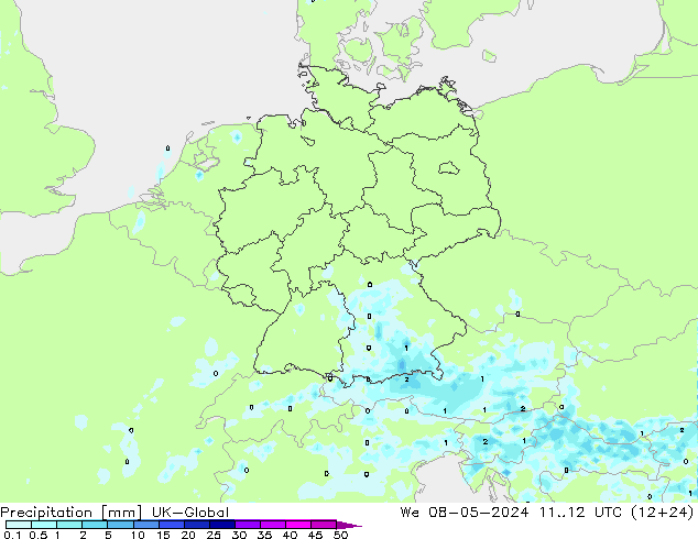 precipitação UK-Global Qua 08.05.2024 12 UTC