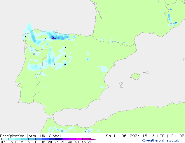 Precipitation UK-Global Sa 11.05.2024 18 UTC