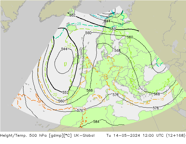 Géop./Temp. 500 hPa UK-Global mar 14.05.2024 12 UTC