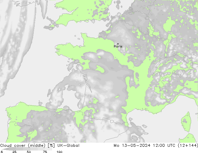 Nubes medias UK-Global lun 13.05.2024 12 UTC