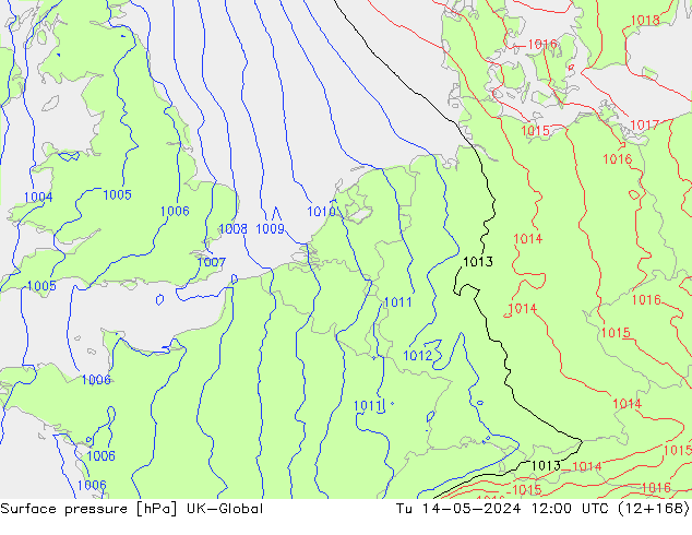 приземное давление UK-Global вт 14.05.2024 12 UTC