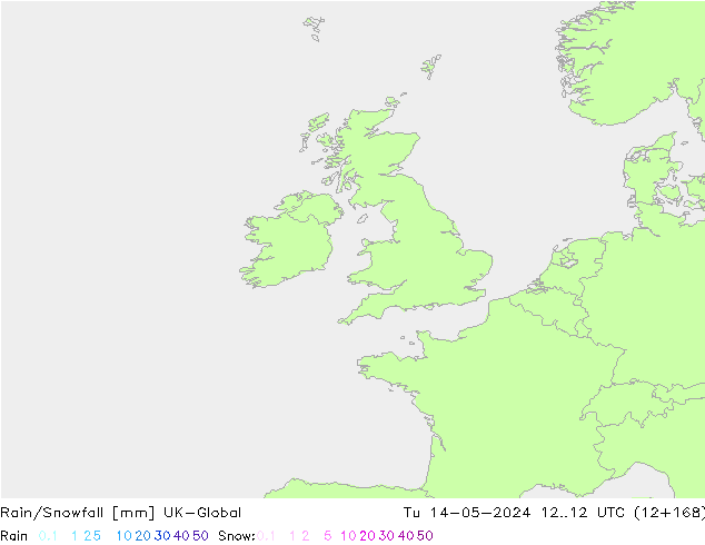 Rain/Snowfall UK-Global wto. 14.05.2024 12 UTC