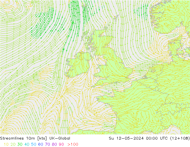 Streamlines 10m UK-Global Su 12.05.2024 00 UTC