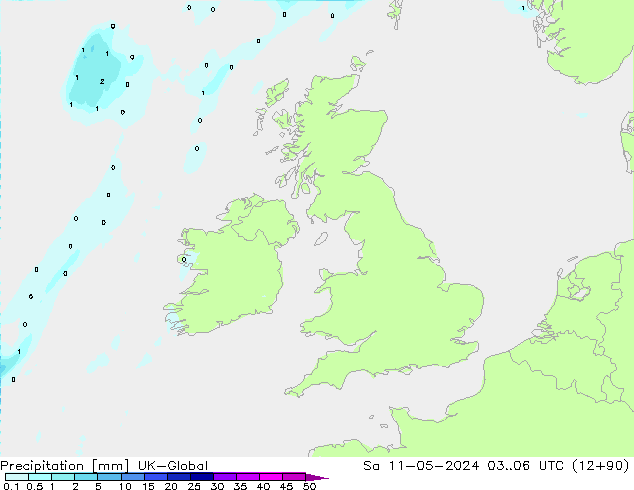 Precipitación UK-Global sáb 11.05.2024 06 UTC