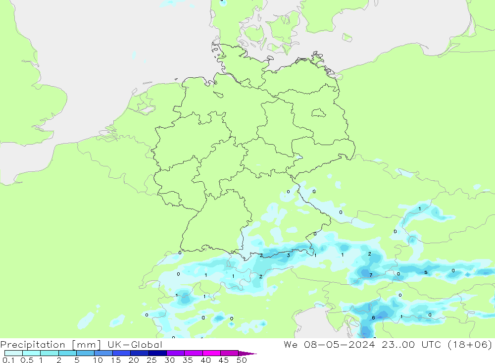 降水 UK-Global 星期三 08.05.2024 00 UTC