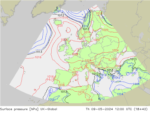 pression de l'air UK-Global jeu 09.05.2024 12 UTC