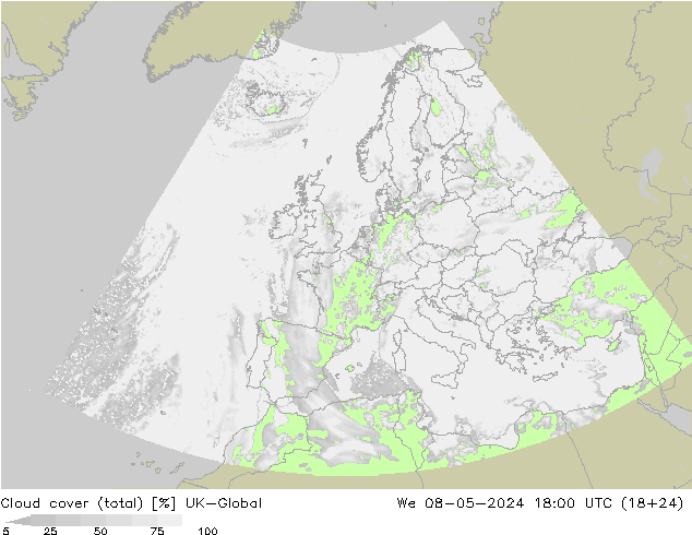 Bulutlar (toplam) UK-Global Çar 08.05.2024 18 UTC