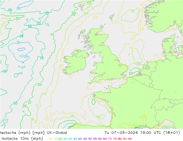 Isotachs (mph) UK-Global mar 07.05.2024 19 UTC