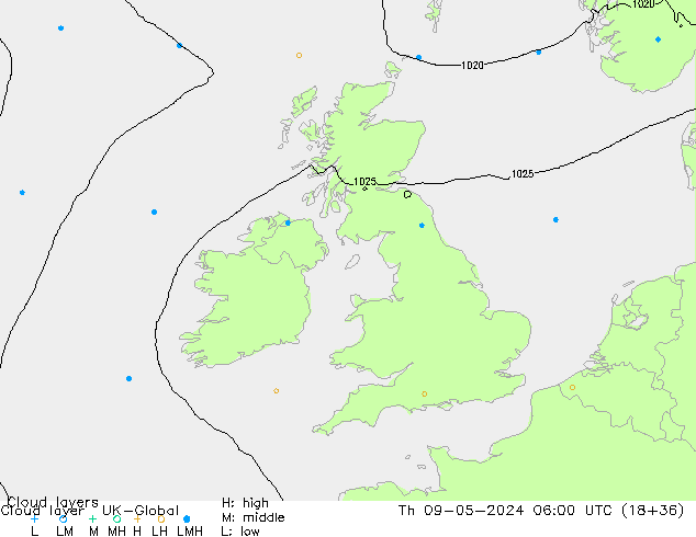 Cloud layer UK-Global  09.05.2024 06 UTC