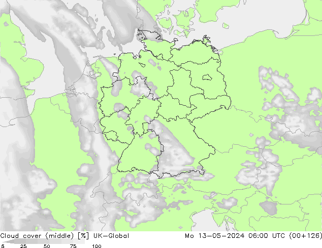 zachmurzenie (środk.) UK-Global pon. 13.05.2024 06 UTC