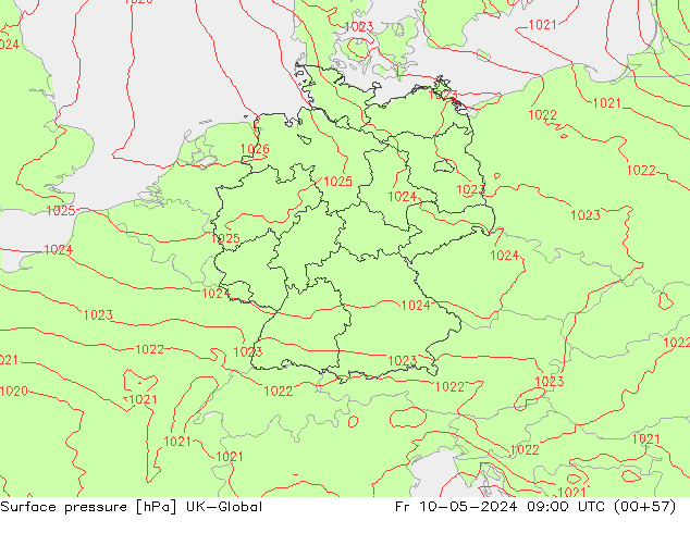 Luchtdruk (Grond) UK-Global vr 10.05.2024 09 UTC