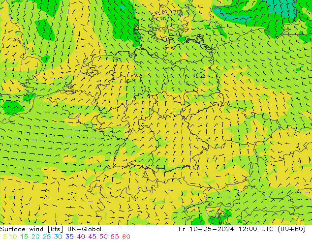 Surface wind UK-Global Fr 10.05.2024 12 UTC