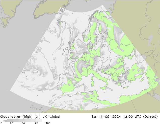 Bewolking (Hoog) UK-Global za 11.05.2024 18 UTC