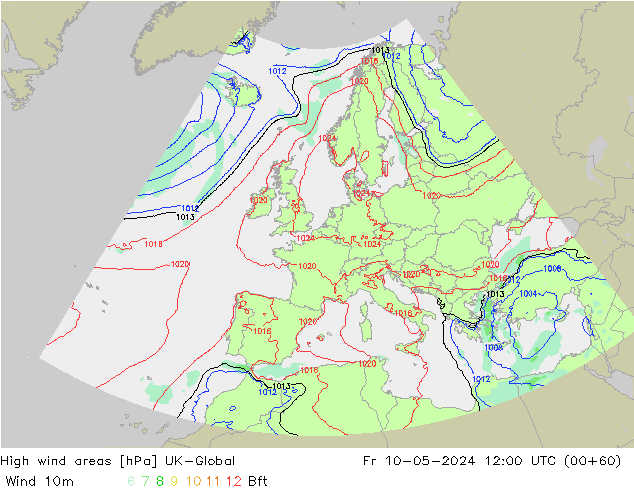 High wind areas UK-Global Fr 10.05.2024 12 UTC
