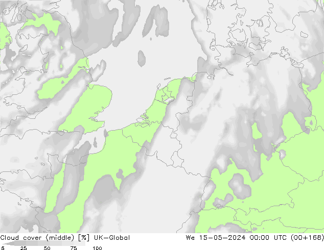 Cloud cover (middle) UK-Global We 15.05.2024 00 UTC