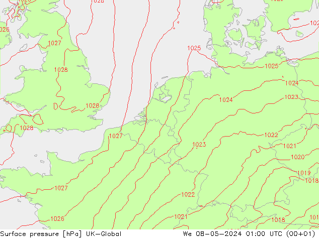 приземное давление UK-Global ср 08.05.2024 01 UTC