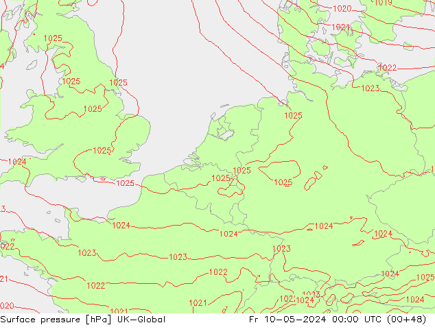 pression de l'air UK-Global ven 10.05.2024 00 UTC