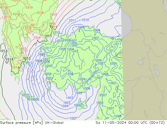 Surface pressure UK-Global Sa 11.05.2024 00 UTC