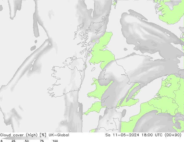 Cloud cover (high) UK-Global Sa 11.05.2024 18 UTC