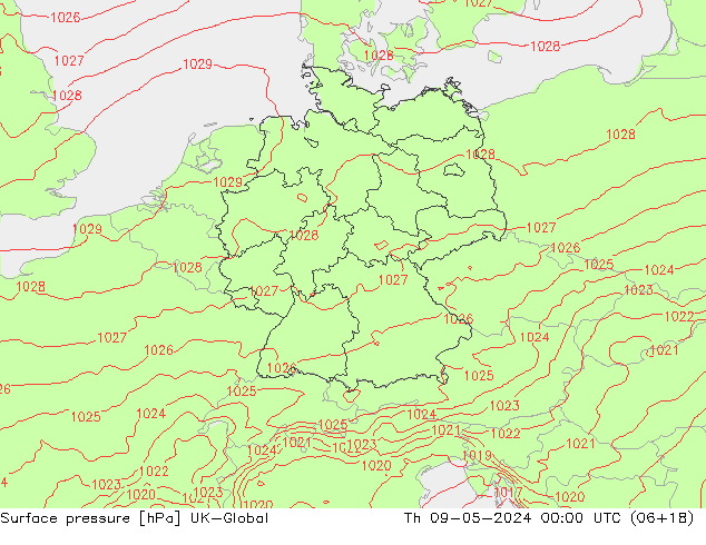 ciśnienie UK-Global czw. 09.05.2024 00 UTC