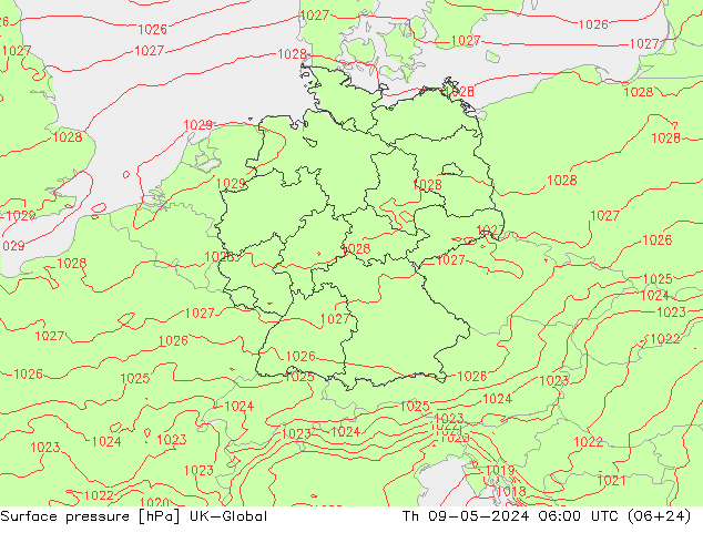 Luchtdruk (Grond) UK-Global do 09.05.2024 06 UTC