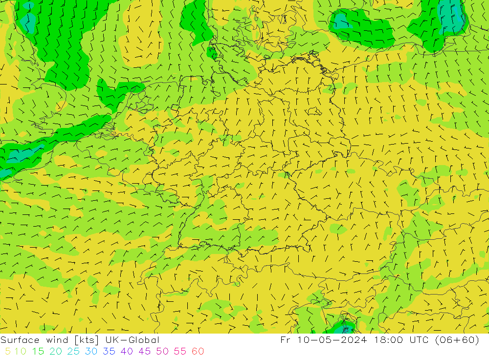 Viento 10 m UK-Global vie 10.05.2024 18 UTC