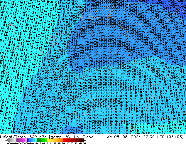 Hoogte/Temp. 500 hPa UK-Global wo 08.05.2024 12 UTC