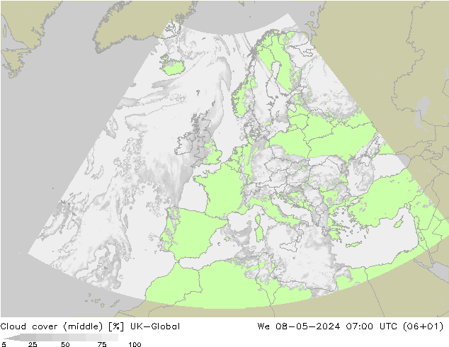 Cloud cover (middle) UK-Global We 08.05.2024 07 UTC