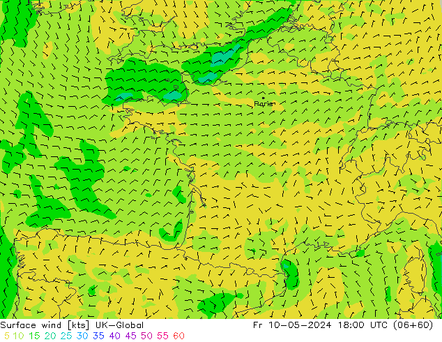 Wind 10 m UK-Global vr 10.05.2024 18 UTC