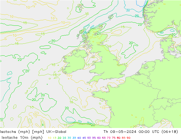Isotachs (mph) UK-Global чт 09.05.2024 00 UTC