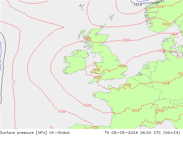 Yer basıncı UK-Global Per 09.05.2024 06 UTC