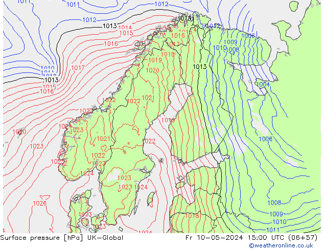 приземное давление UK-Global пт 10.05.2024 15 UTC