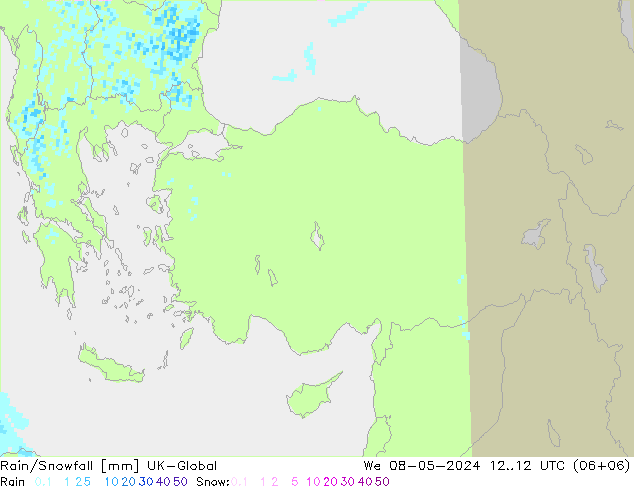 Rain/Snowfall UK-Global Qua 08.05.2024 12 UTC