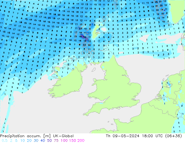 Toplam Yağış UK-Global Per 09.05.2024 18 UTC