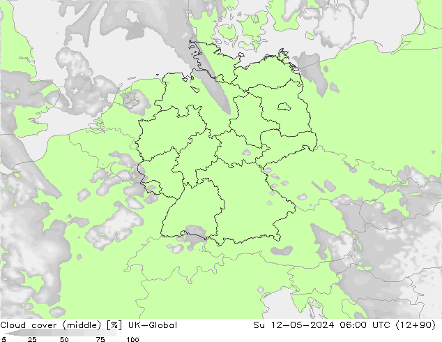 Bewolking (Middelb.) UK-Global zo 12.05.2024 06 UTC