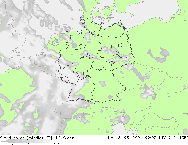 Nubes medias UK-Global lun 13.05.2024 00 UTC