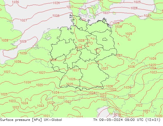 Luchtdruk (Grond) UK-Global do 09.05.2024 09 UTC