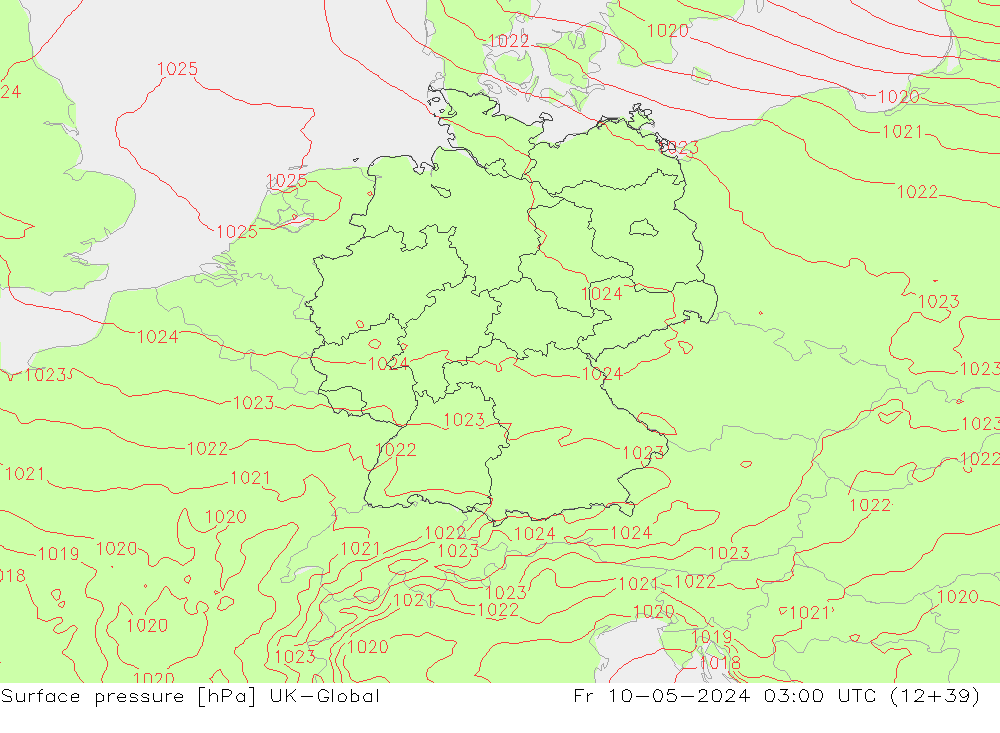 Surface pressure UK-Global Fr 10.05.2024 03 UTC