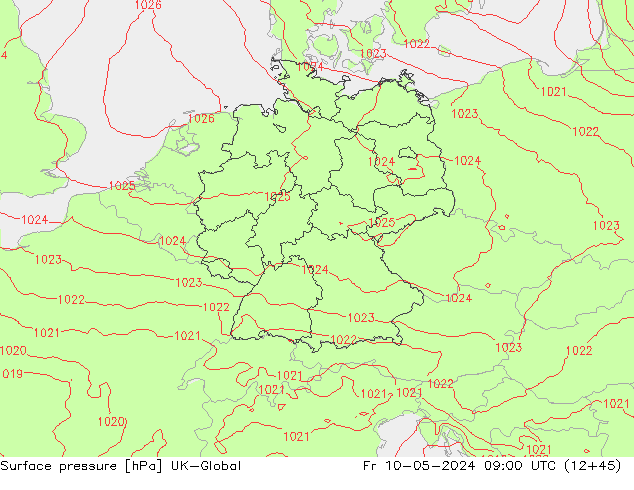 Surface pressure UK-Global Fr 10.05.2024 09 UTC