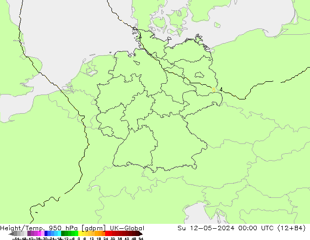 Height/Temp. 950 hPa UK-Global  12.05.2024 00 UTC